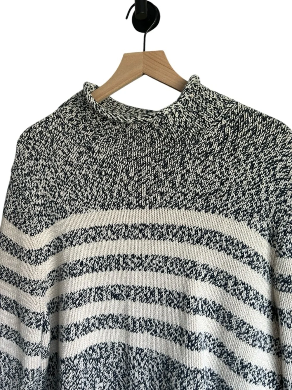 J. Crew 100% Cotton Stripe Pullover Sweater Mens L Blue White